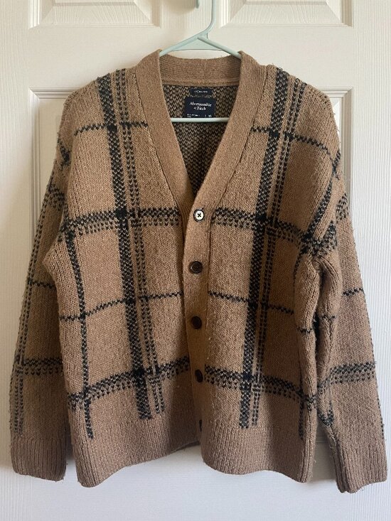 Abercrombie & Fitch Sweaters - Abercrombie & Fitch Women's Brown and Tan Cardigan
